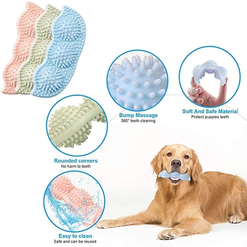 Pet Tooth Cleaning Pea Toy with TPR Molar Stick