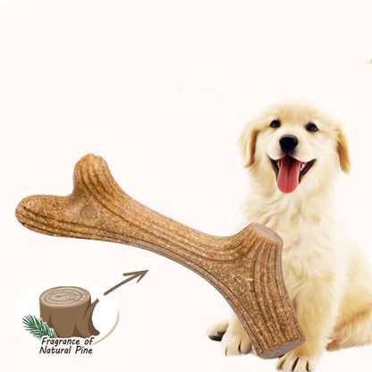 Pine Wood Antler Dog Tooth Cleaning Toy for Medium Dogs