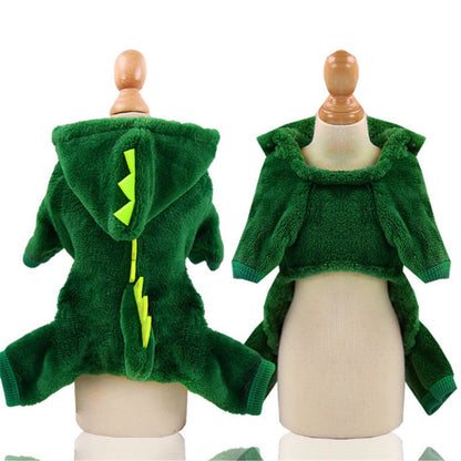 Coral Fleece Dinosaur Dog Clothes for Pets